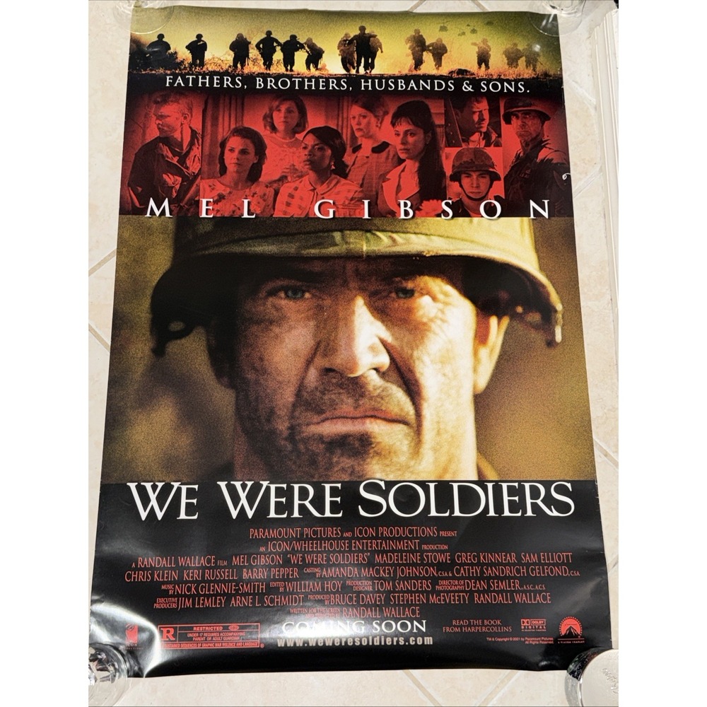 We Were Soldiers Mel Gibson Original 2002 Double Sided Movie Poster 27x40 Advanc